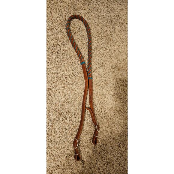 Thick leather blue stitched reins, brand new‎ - Picture 1 of 3